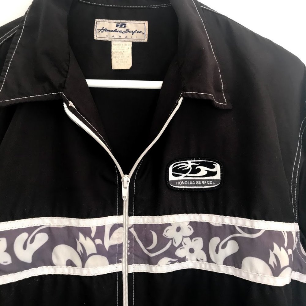 Vintage Honolulu Surf Co. Black Windbreaker SZ M